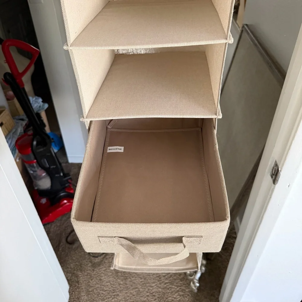 The Container Store Linen 10-Piece Organizer with 2 Pull-Out Bins